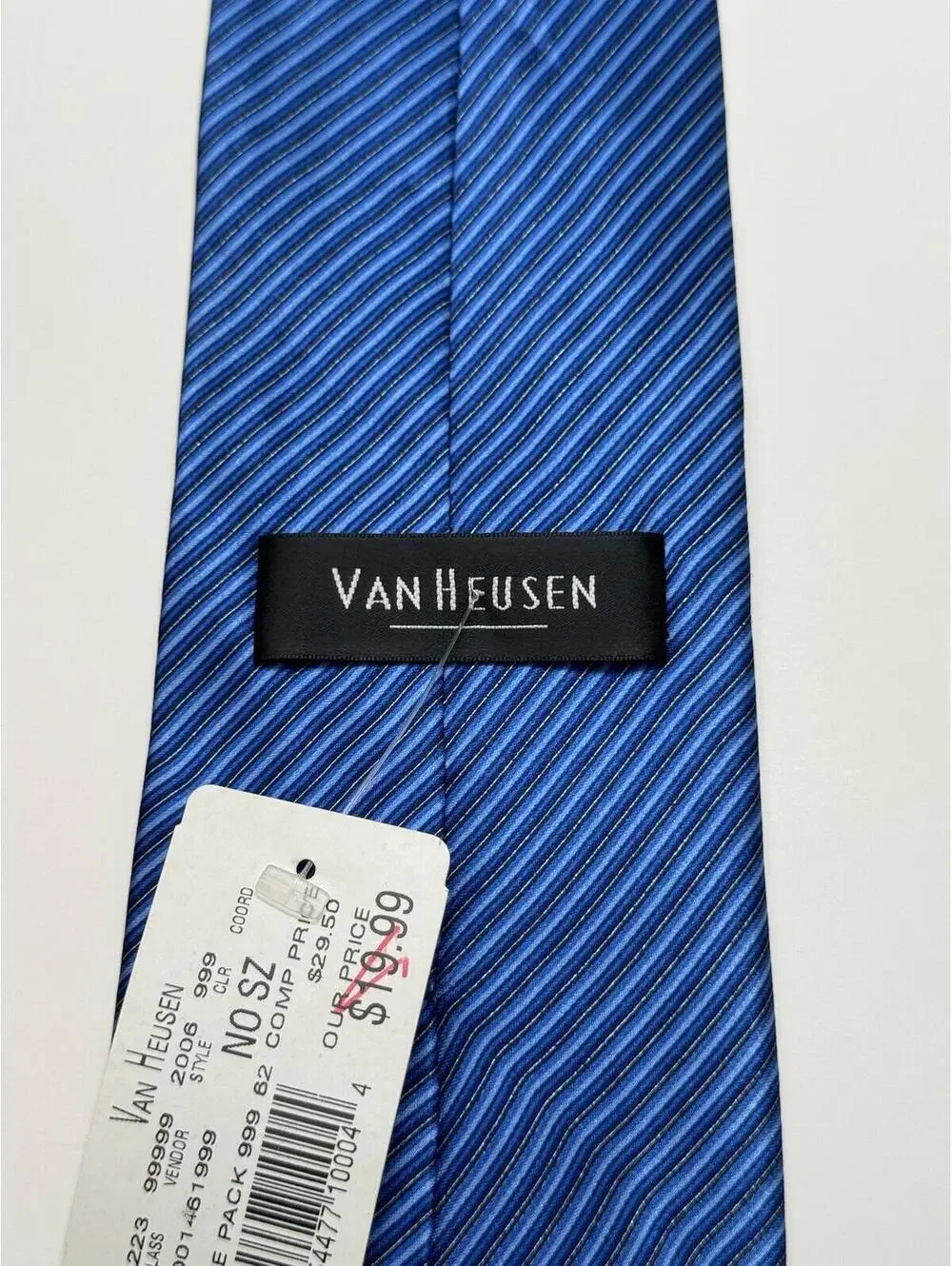 Van Heusen‎ 100% Silk Wide Tie Blue Stripes